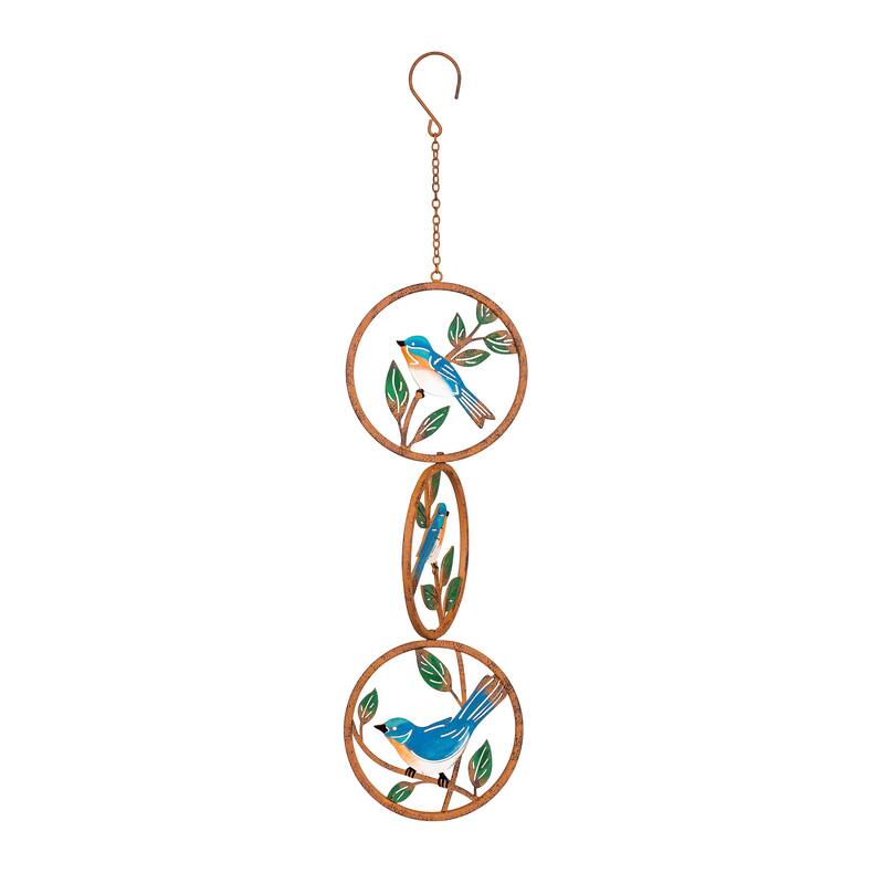 18" Rustic Friends Hand Painted Hanging Spinning Decor, Set of 2