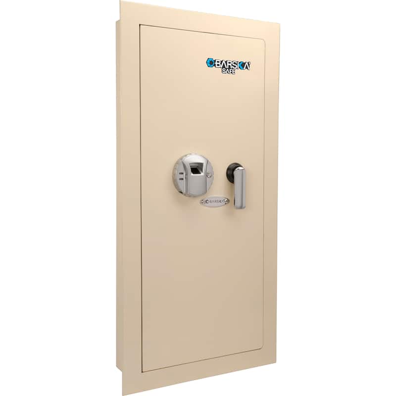 0.82 cubic ft left open beige biometric wall safe