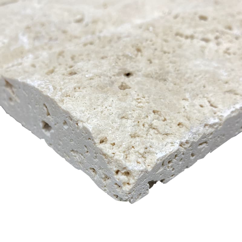 Ivory Travertine 3" x 8" Split Face Tile