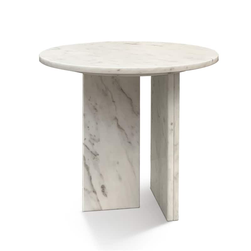 17.7" Natural Marble Stone Coffee Table for Primary Living Space