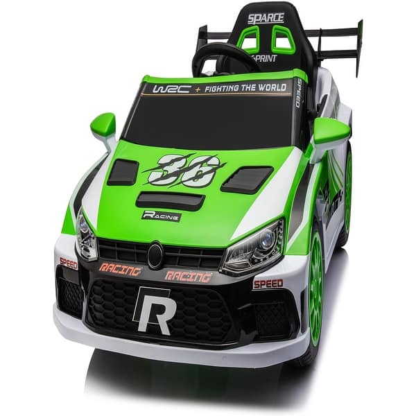 slide 2 of 23, 12V Kids Ride On Car with Remote Control,Battery Powered Pedal Vehicles Ride On Racing Drift Car for Kids Green