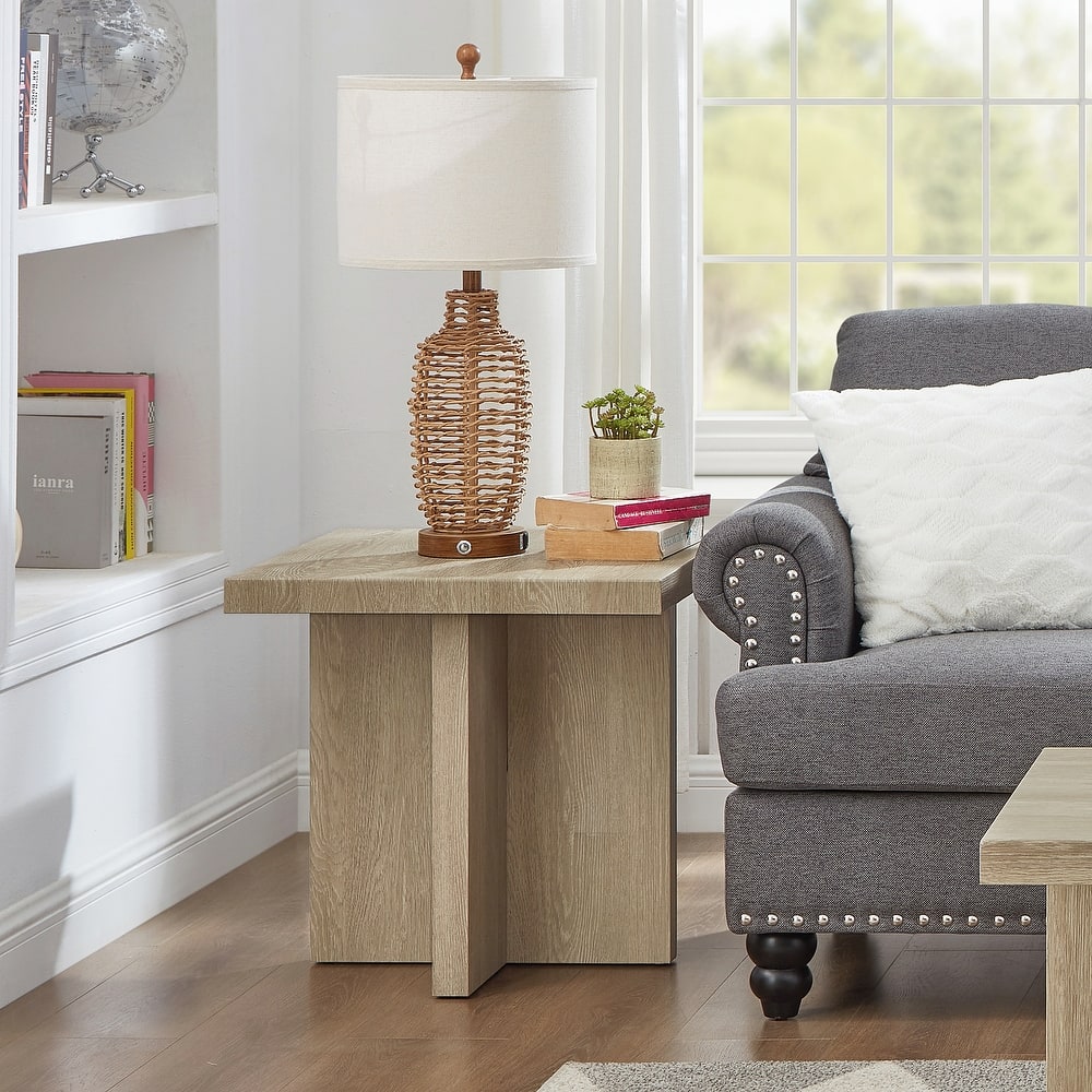 Roundhill Furniture Mchome Square End Table, Nightstand