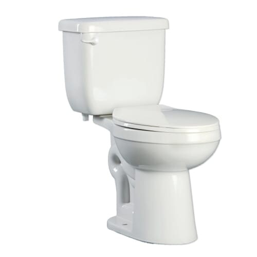 PROFLO PFCT100HE Two-Piece High Efficiency Toilet With Round-Front Bowl and Left Mounted Trip Lever (Seat and Wax Ring Included)