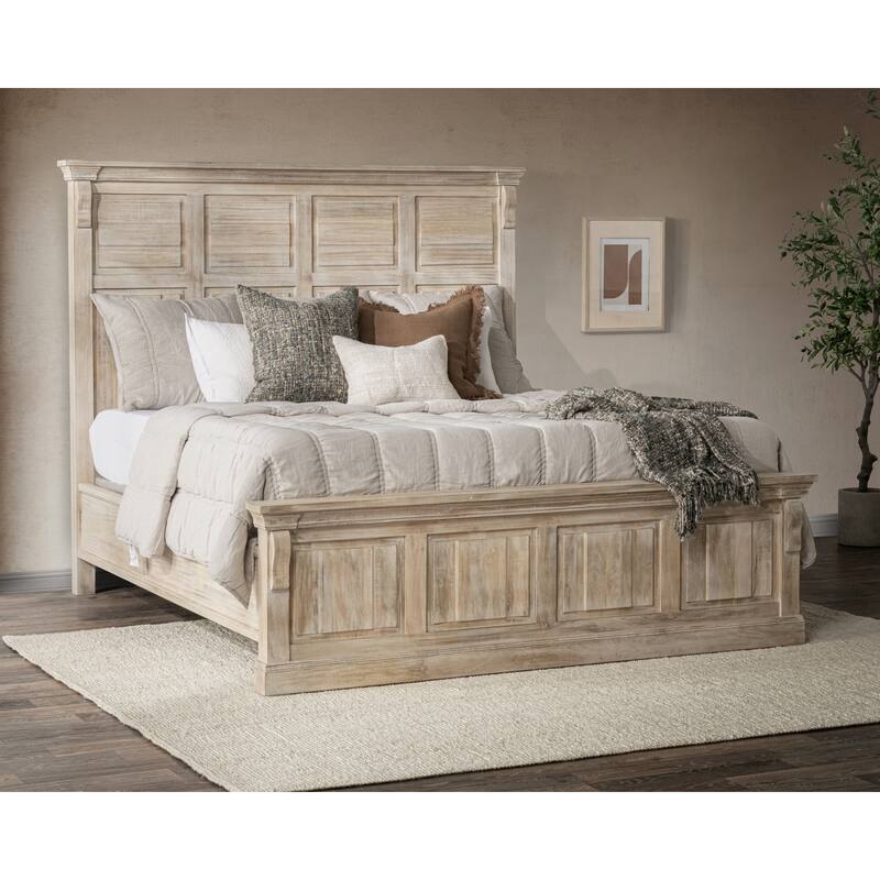 Classic Home Adelaide Mango Wood Bed in White Wash