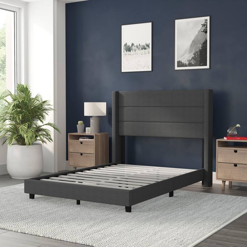 Flash Furniture FFIF46441 Miltiades Full Wood Platform Bed Frame with