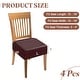 preview thumbnail 13 of 12, PU Dining Chair Seat Covers, Stretch Chair Cushion Slipcovers, Waterproof Rear Covers Protector - 4Pcs
