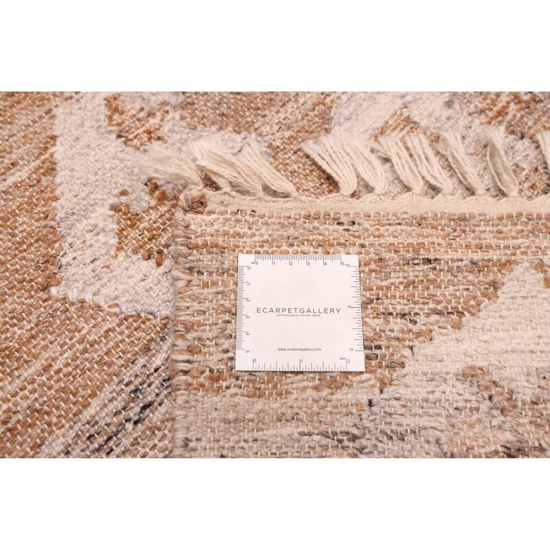 ECARPETGALLERY Flat-Weave Ankara FW Brown Wool Kilim - 9'8 x 13'5