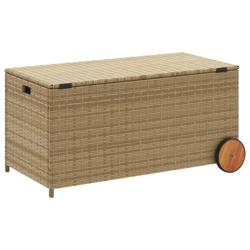 vidaXL Patio Storage Box Poly Rattan 70.9"x35.4"x27.6" Gray