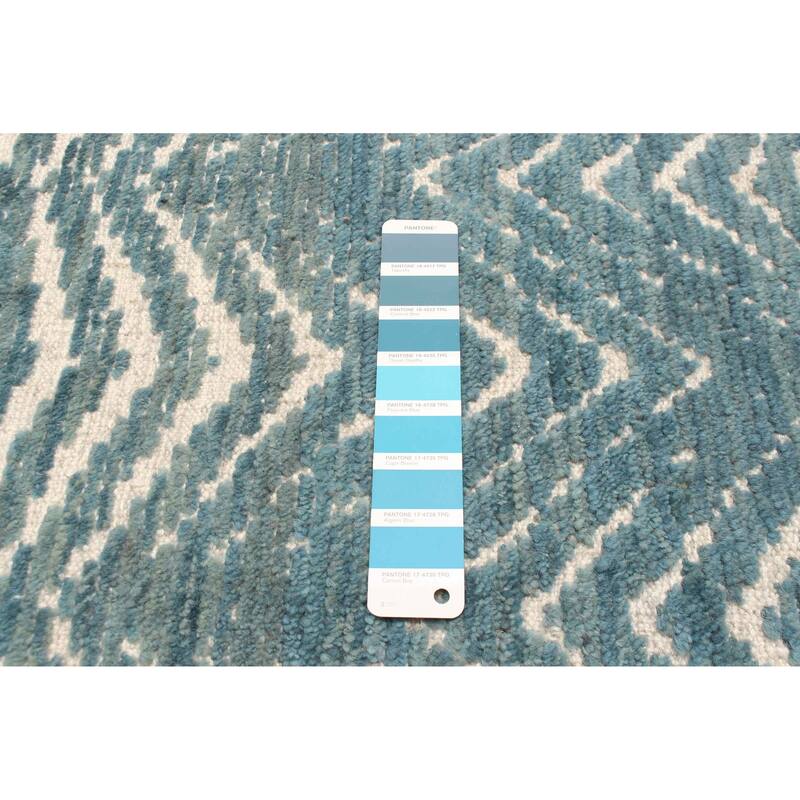 ECARPETGALLERY Hand-knotted Tangier Teal Wool Rug - 2'11 x 4'11