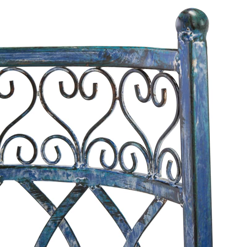 SAFAVIEH Outdoor Citlalli Victorian Scroll Iron Kissing Bench - 44Wx24Dx31H