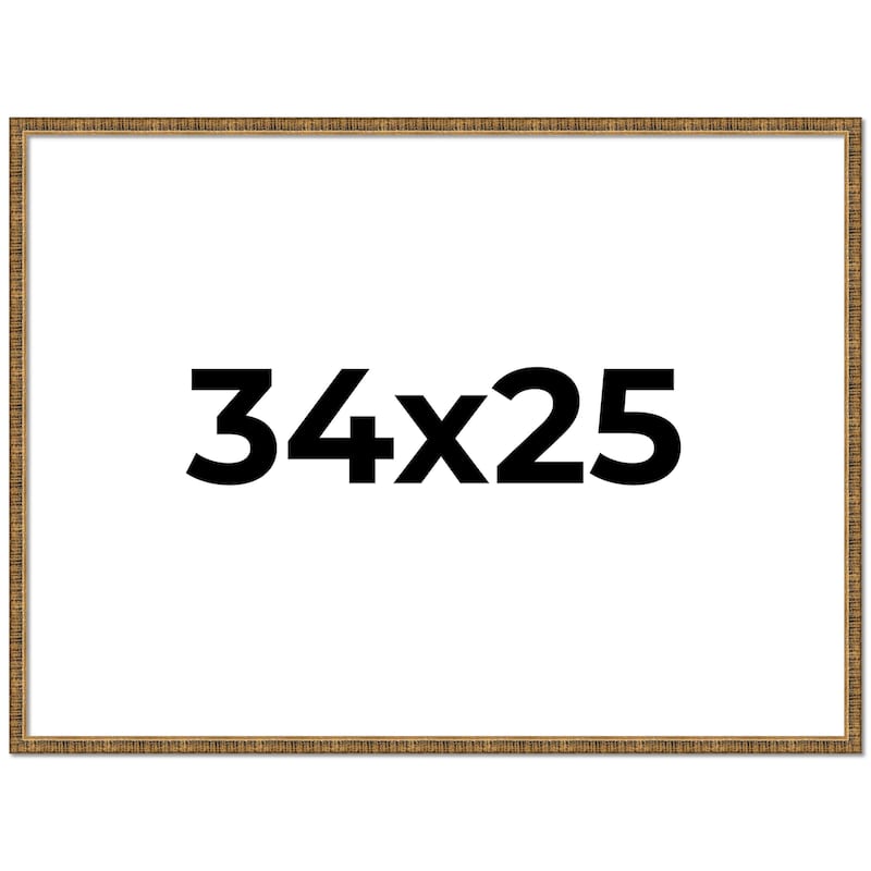 34x25 Frame Black Real Wood Picture Frame Kingsley Gold Distressed Photo Frame with UV Acrylic Foam Board Backing &