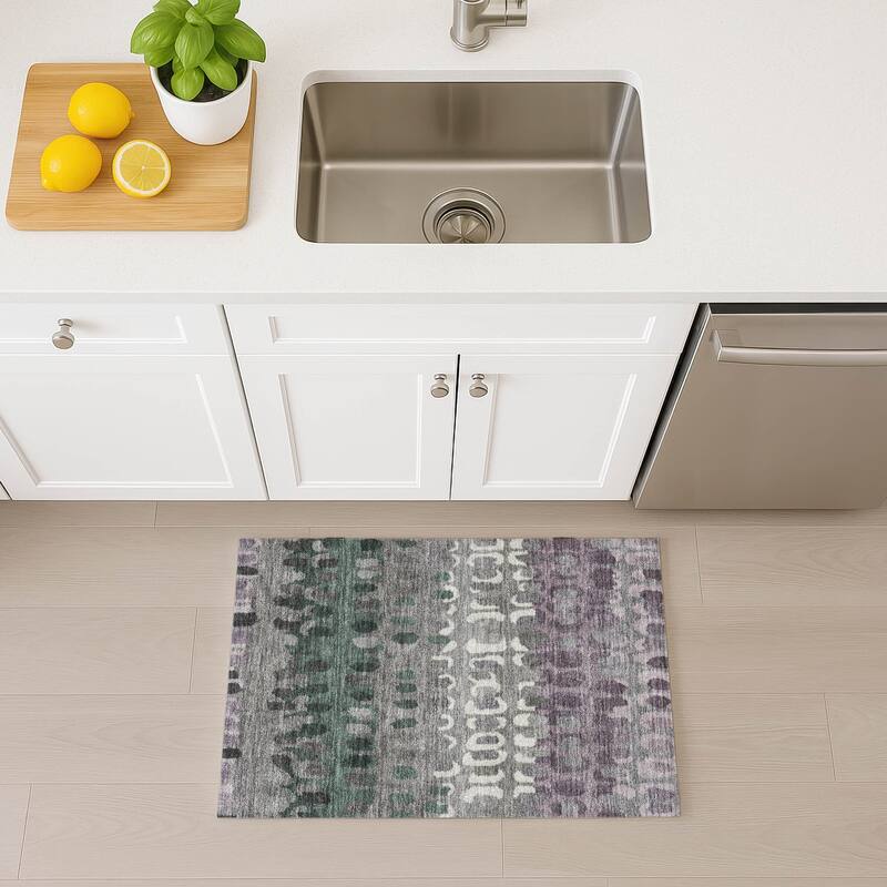 Machine Washable Indoor/ Outdoor Modern Trezze Chantille Rug