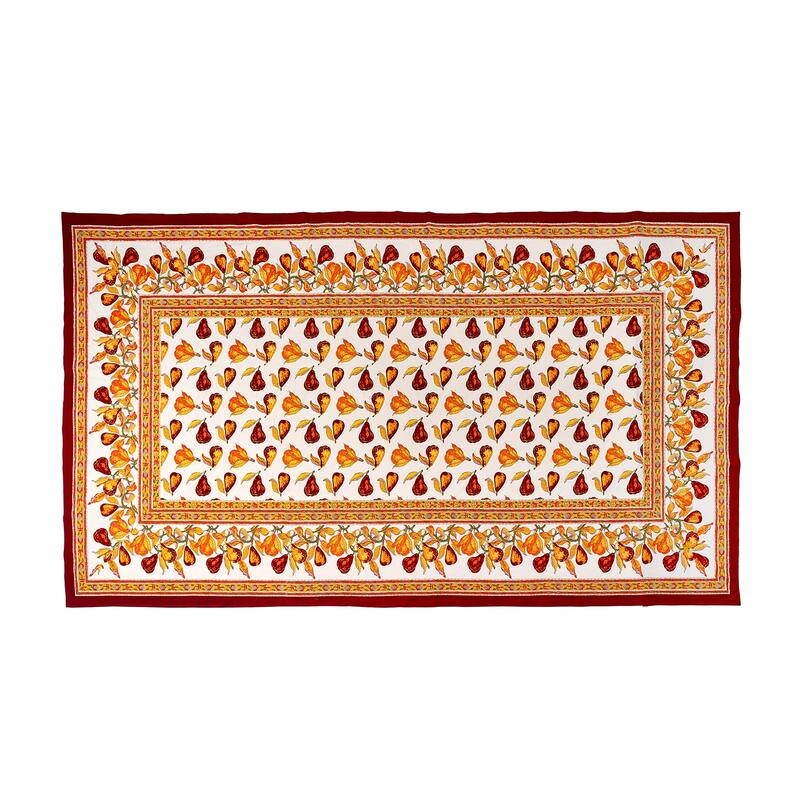 Couleur Nature Orchard Pear Tablecloth - Burgundy - 59" x 59"