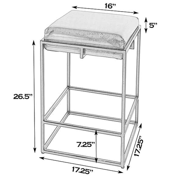 dimension image slide 0 of 3, Eldridge Leather and Iron Backless Counter and Bar Stools with Footrest