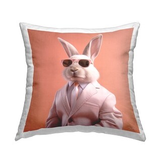 Stupell Rabbit in Chic Suit Decorative Printed Throw Pillow Design by ...