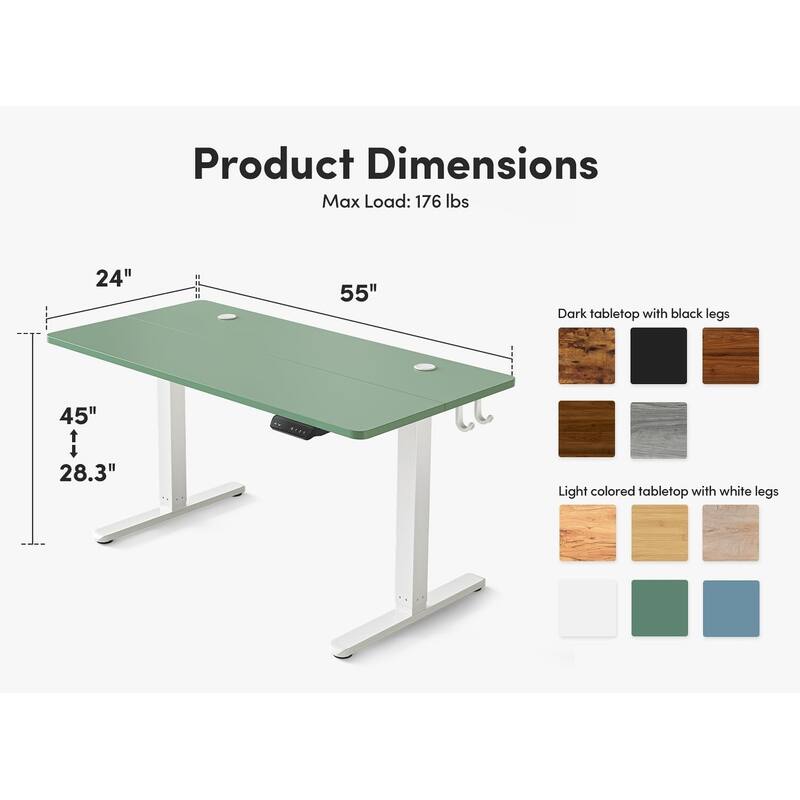 FEZIBO Electric Standing Desk, Height Adjustable Stand up Desk, Sit Stand Home Office Desk, Computer Desk