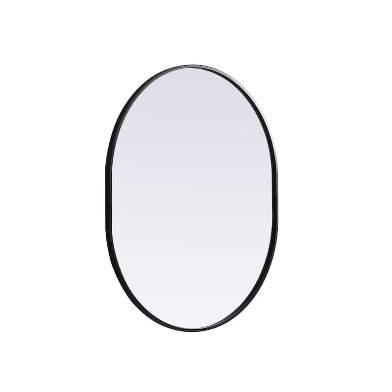 Indigo Home Metal Frame Oval Mirror 30x36 Inch