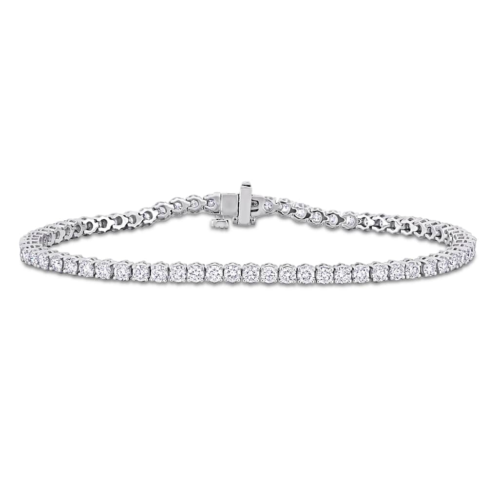 Miadora 3.68ct TW Lab Grown Diamond Tennis Bracelet 14k White Gold