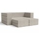 preview thumbnail 75 of 114, Jaxx Zipline Convertible Queen-size Sleeper Loveseat and Ottoman Set Pewter
