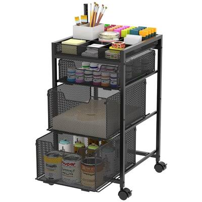 Rolling Utility Cart with Drawers