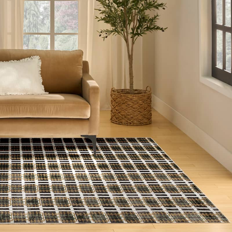 Nourison Nordic Indoor only Grey Geometric Area Rug