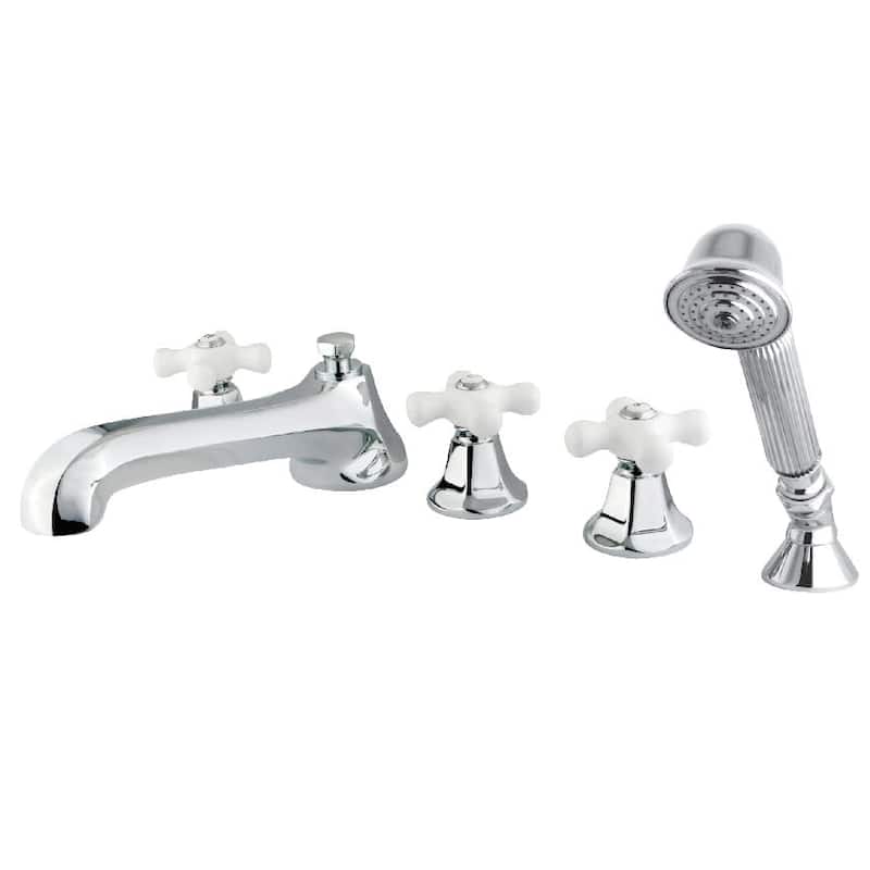 Kingston Brass Metropolitan Widespread Deck Mounted Roman Tub Filler