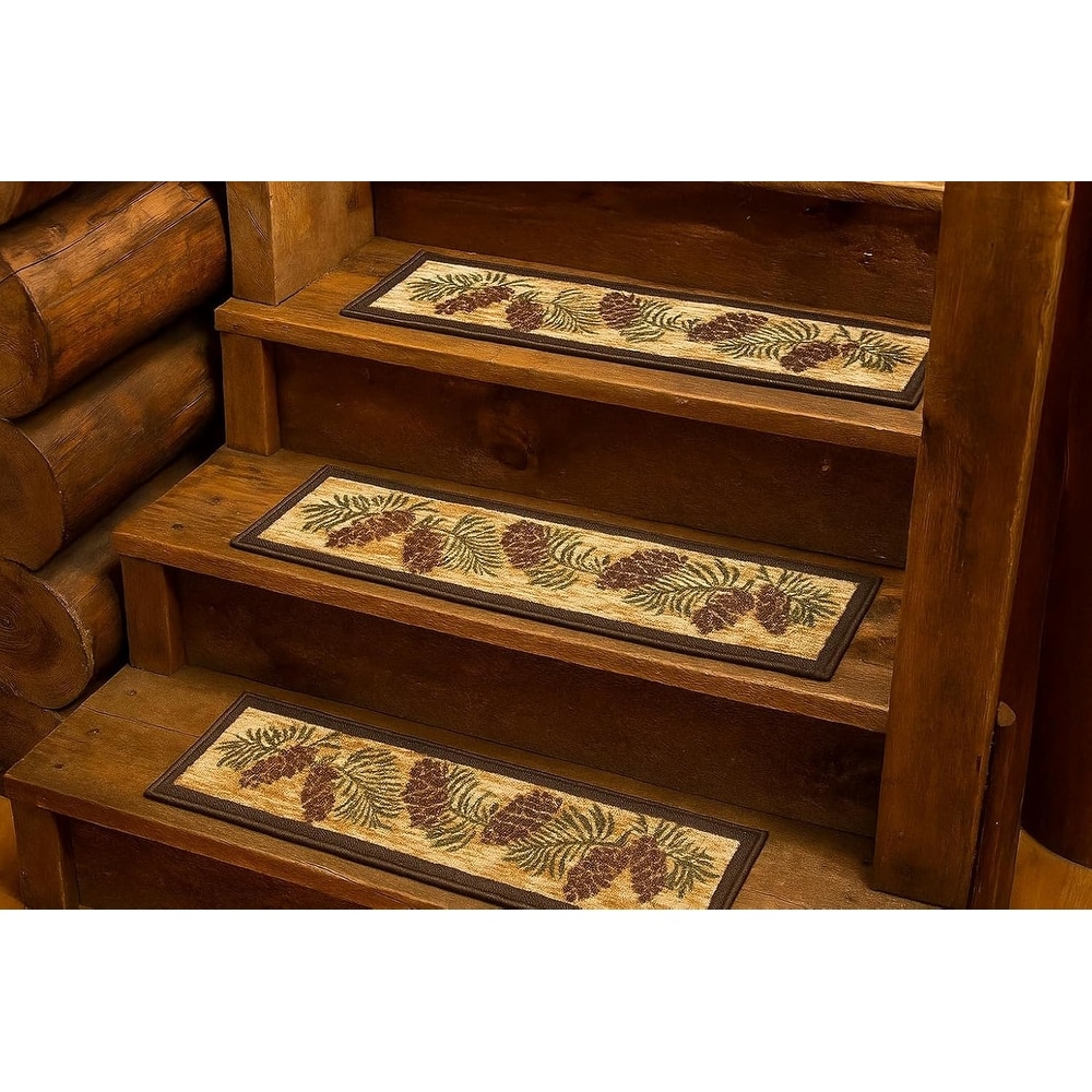 Cozy Cabin Row of Cones Tread Non Skid Lodge Stair Treads 9"x30"