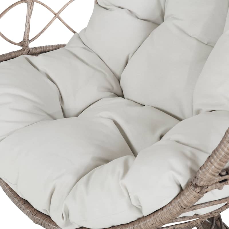 Wicker Egg Chair, Nest Basket Indoor/Outdoor Lounger for Patio