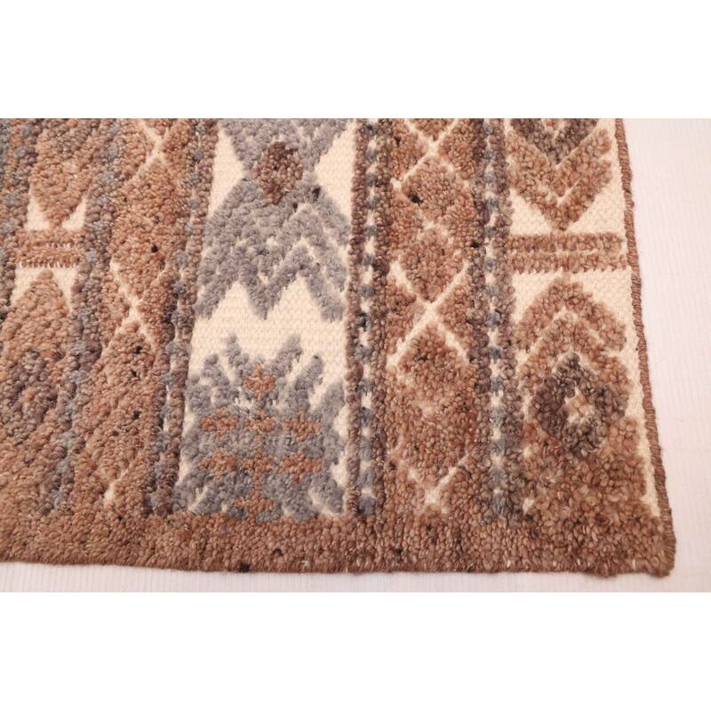 ECARPETGALLERY Hand-knotted Tangier Grey Wool Rug - 5'0 x 7'6