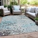 preview thumbnail 32 of 101, Machine Washable Indoor/Outdoor Modern Splatter Chantille Rug Teal - 10' x 14'