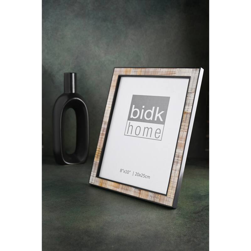 Rectangular Horn Picture Frame - for 8" x 10" Photo - Beige