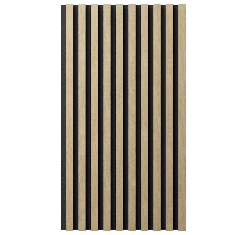 AcoustixPro Noise Cancelling Traditional Small Slat Wall Panel (2 Pack) - Antique White - 11 3/4"W x 94 1/2"H