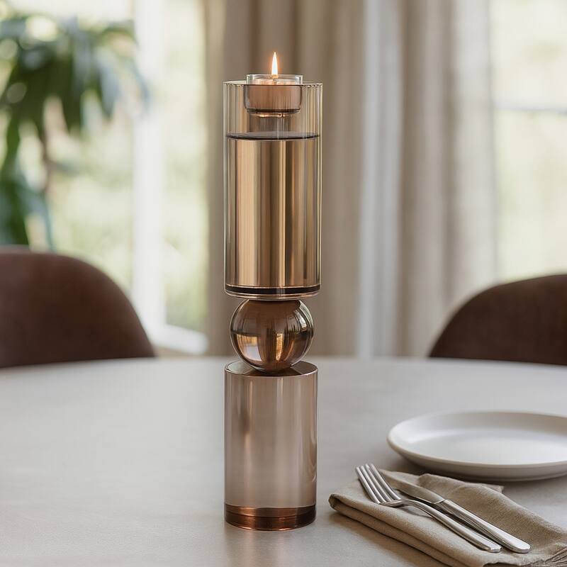 Candle Holder - Crystal Modern Cylinder Taper