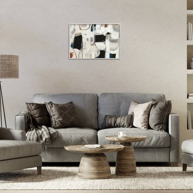 Stupell Dynamic Earthy Shapes Framed Giclee Art Design By Kippi Leonard