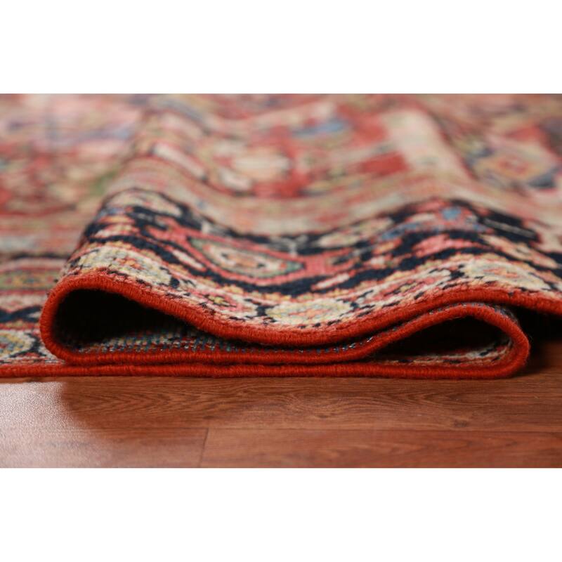 Hand Knotted Oriental 100% Wool Carpet Traditional Floral Oranges & Rust Mahal Area Rug - 10' 6'' X 7' 0''