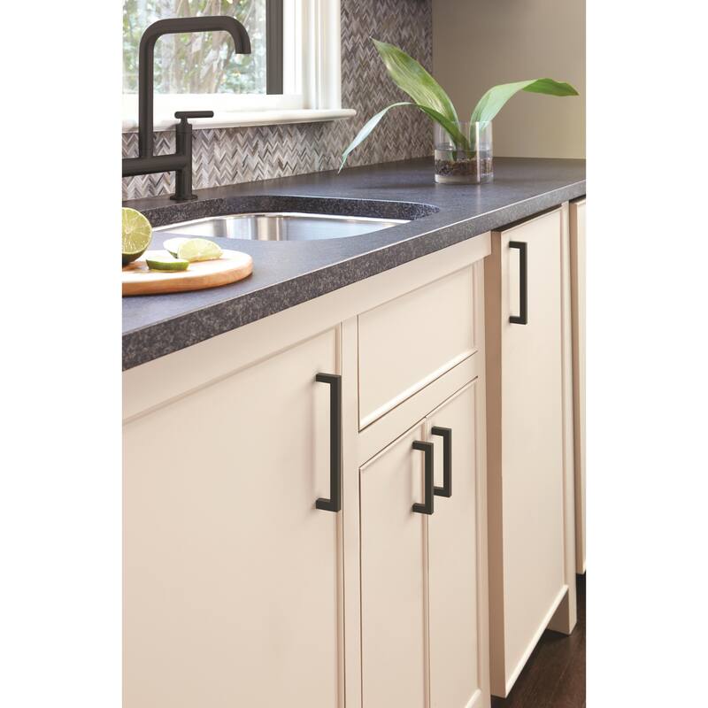 Monument 3-3/4 in (96 mm) Center-to-Center Matte Black Cabinet Pull - Matte Black