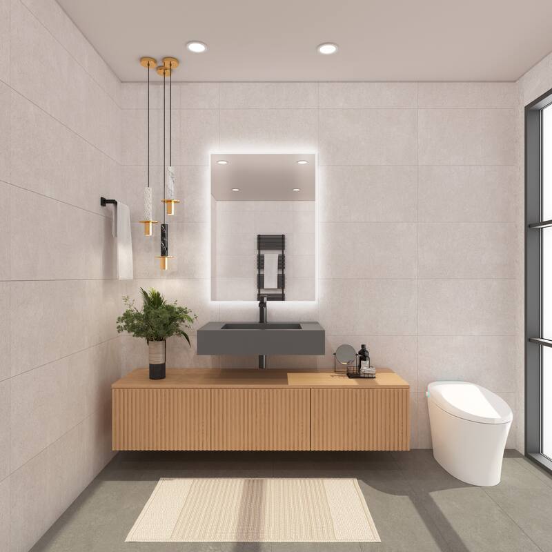 Pyramid Solid Surface Wall-Mounted Bathroom Sink