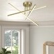preview thumbnail 6 of 20, Modern Metal Linear Sputnik LED 15.6" Strip Light Semi-Flush Mount 3 Light - Gold