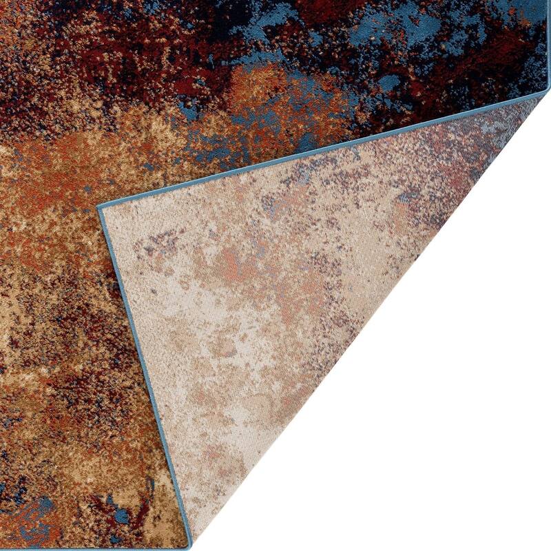 Luxe Weavers Modern Splatter Abstract Area Rug - 8' x 10' - Blue