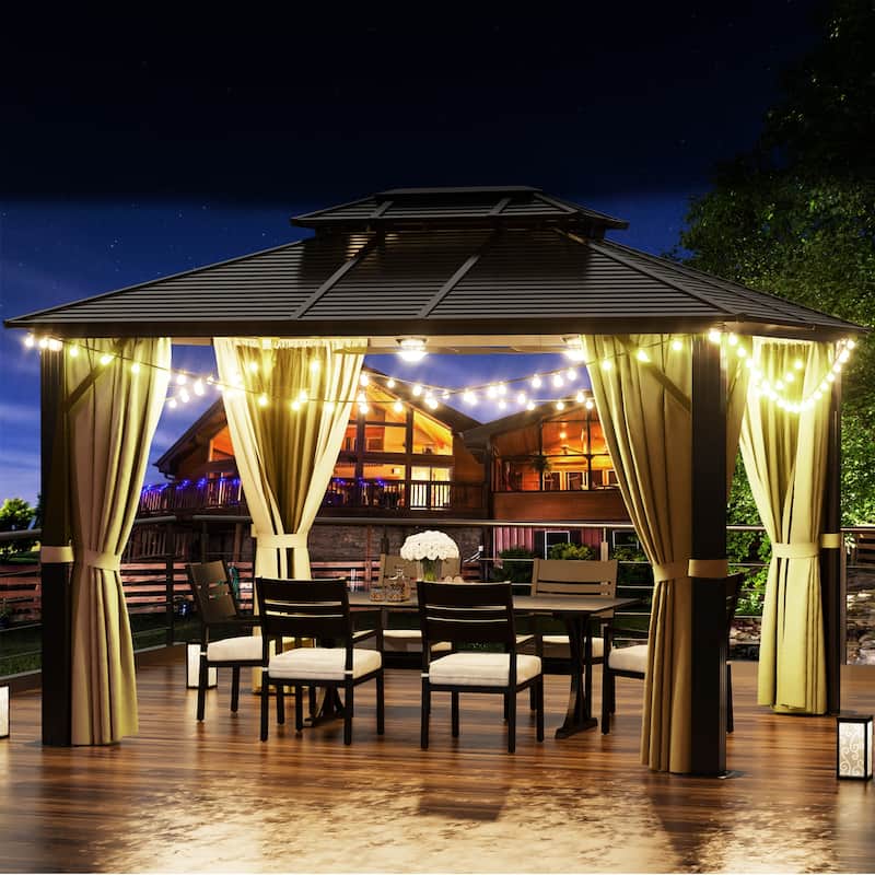 Outdoor Double Roof Hardtop Gazebo