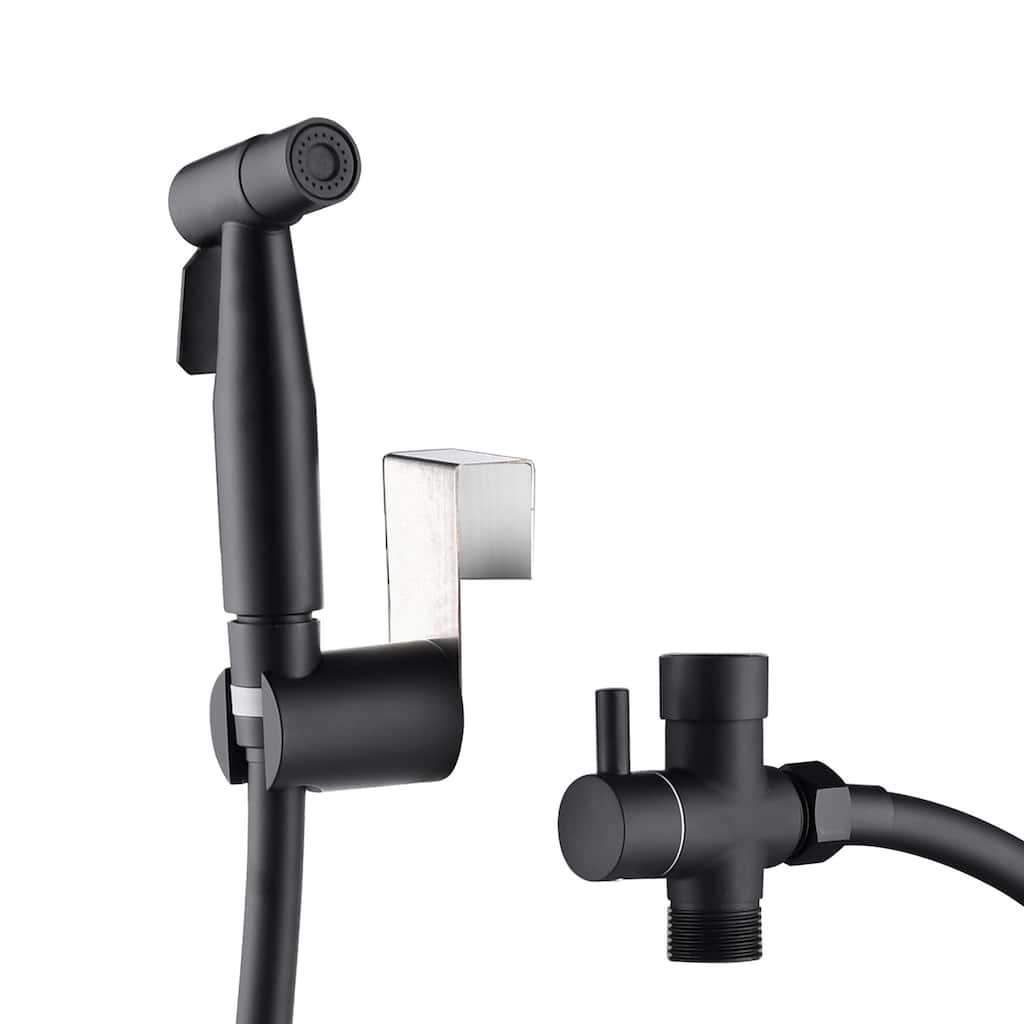 Matte Black Handheld Bidet Sprayer for Toilet - 8.66 x 6.88 x 2.75 inch