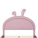 preview thumbnail 17 of 16, Upholstered Rabbit-Shape Bed with 2 Storage Stools,Velvet Platform Bed