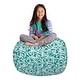 preview thumbnail 70 of 187, Kids Bean Bag Chair Cover Stuffed Animal Storage or Toy Organizer 38 Inch Large - Canvas Roses Mint