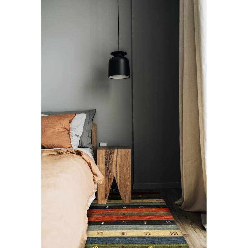 ECARPETGALLERY Hand Loomed Kashkuli Gabbeh Multi Color Wool Rug - 3'11 x 5'8