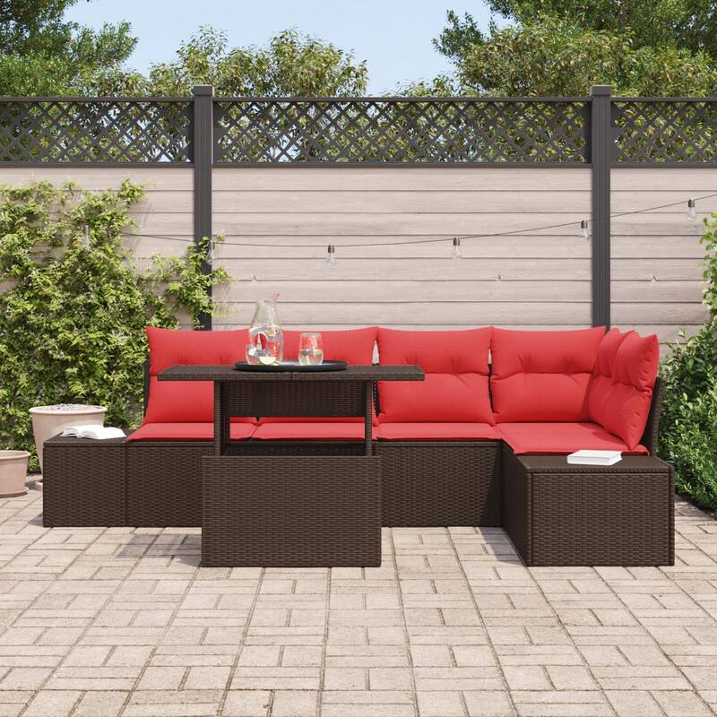 vidaXL 6 Piece Garden Sofa Set with Cushions - 103.9×60.6×27.2