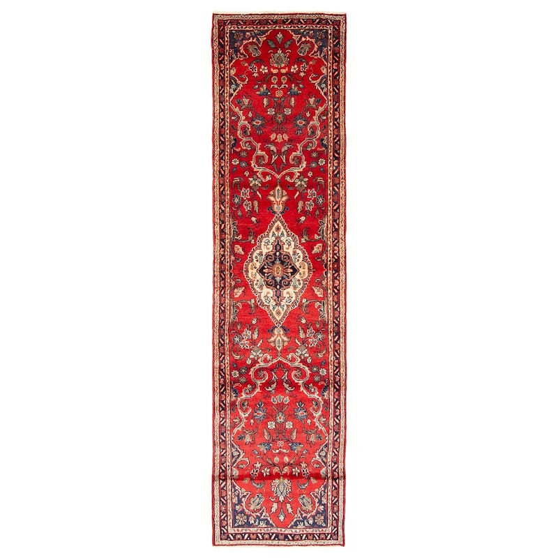 ECARPETGALLERY Hand-knotted Andelz Red Wool Rug - 2' 6" x 9' 9" - Red - 2' 6" x 9' 9" - Runner
