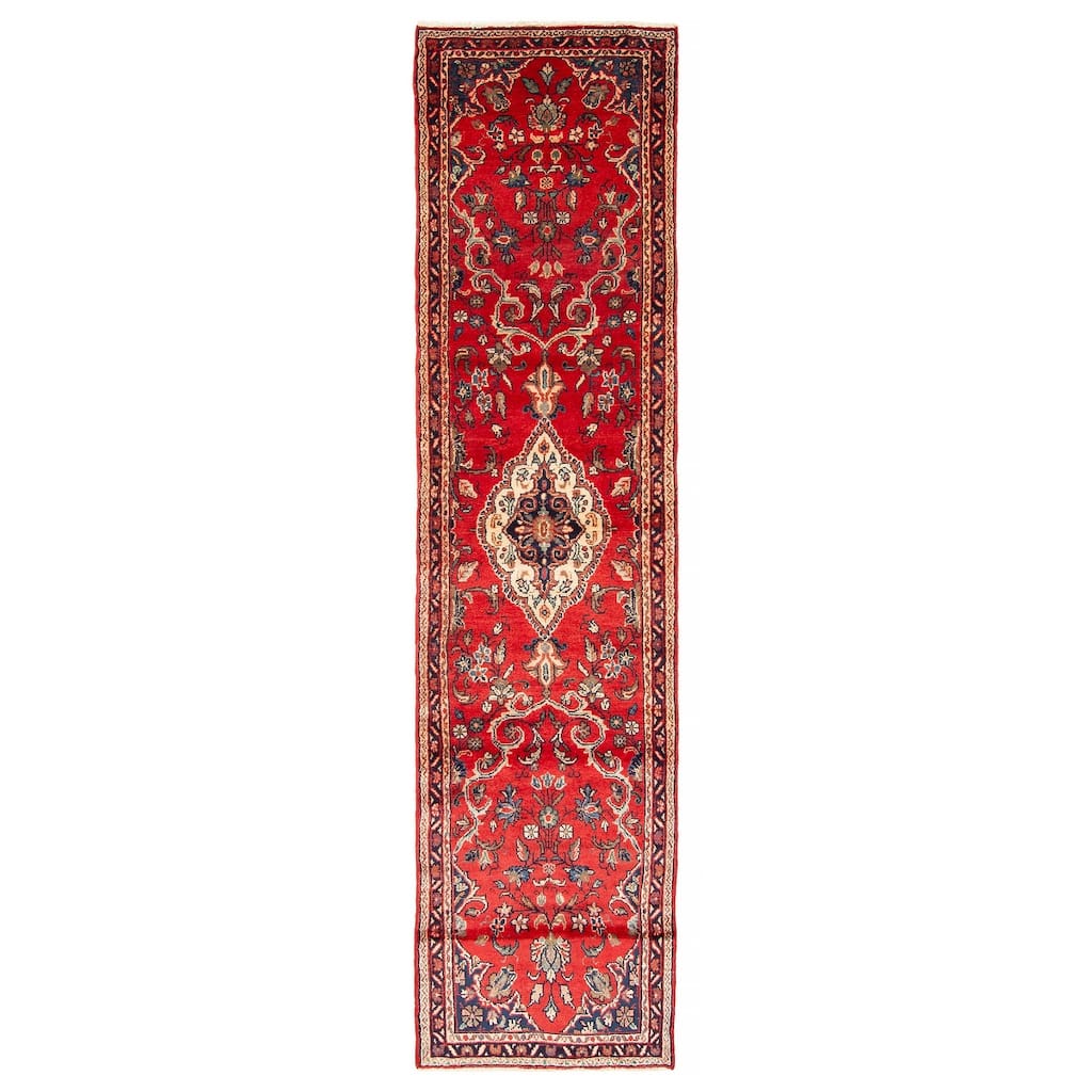 ECARPETGALLERY Hand-knotted Andelz Red Wool Rug - 2' 6" x 9' 9"
