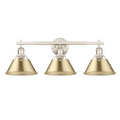 Orwell 3-Light Vanity Light in Pewter with Brushed Champagne Bronze - Silver
