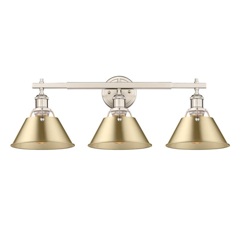 Yep by Golden Lighting Orwell 3-light Vanity in Pewter and Brushed Champagne Brass shade - Silver