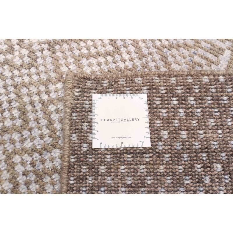 ECARPETGALLERY Hand-knotted Elysian Taupe Silk Rug - 5'2 x 7'7